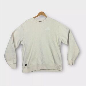 100 Thieves Sweatshirt Mens Size Large L Cream White Geoprint Geography Fleece